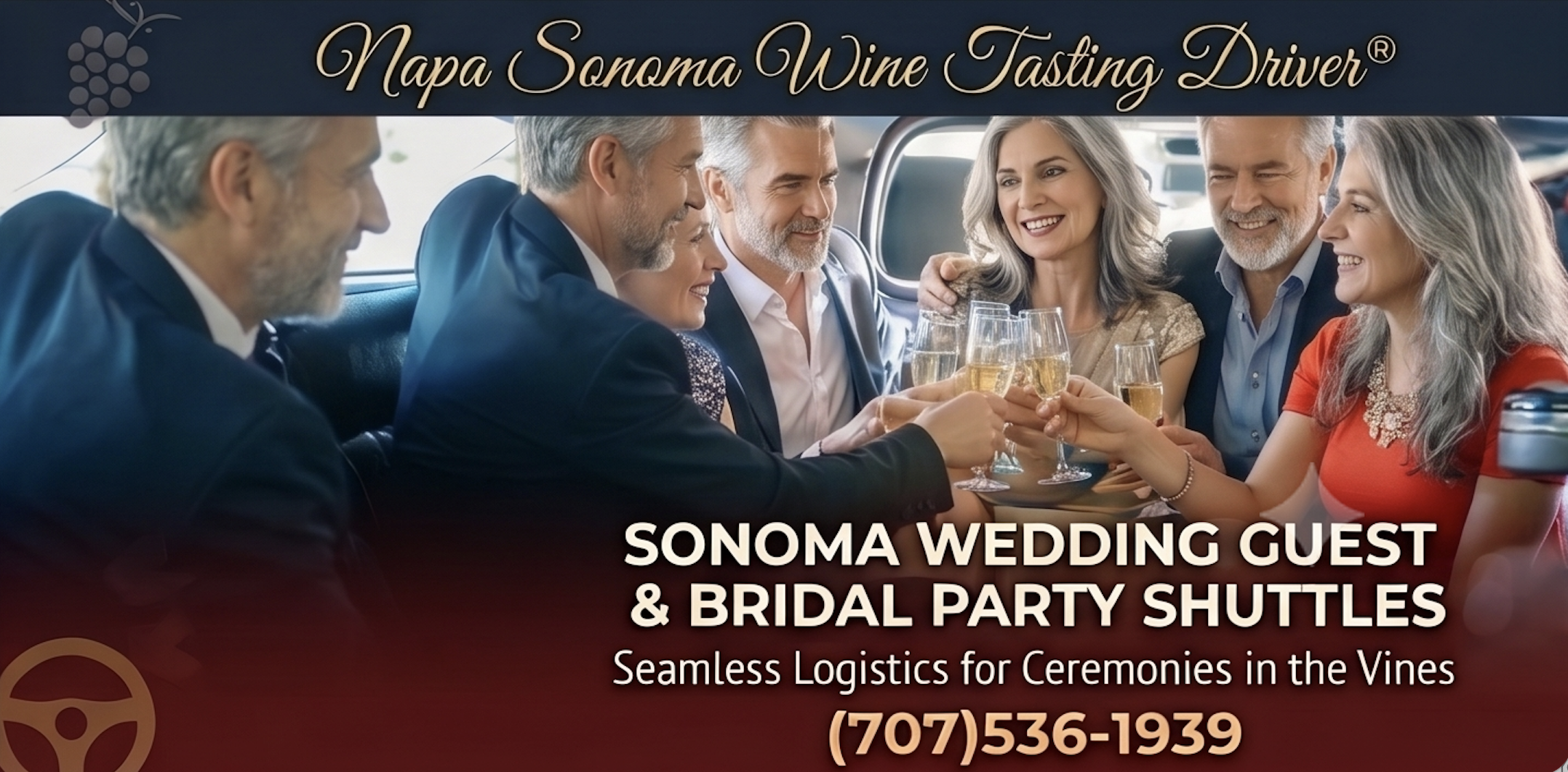 sonoma napa wedding limo party transportation, Corporate Retreat Winery Tours & Team Shuttles – Professional Black Car & Bus Logistics for Offsites & Business Dinners (707) 536-1939